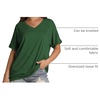 image:imageWIHOLL Womens Oversized Tshirts Summer Tops 2025 Short Sleeve V Neck Shirts Outfits Plus Size ClothesGreen