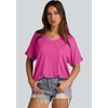 image:imageWIHOLL Womens Oversized Tshirts Summer Tops 2025 Short Sleeve V Neck Shirts Outfits Plus Size ClothesHot Pink