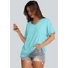 image:imageWIHOLL Womens Oversized Tshirts Summer Tops 2025 Short Sleeve V Neck Shirts Outfits Plus Size ClothesLake Green