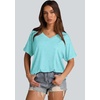 image:imageWIHOLL Womens Oversized Tshirts Summer Tops 2025 Short Sleeve V Neck Shirts Outfits Plus Size ClothesLake Green