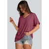 image:imageWIHOLL Womens Oversized Tshirts Summer Tops 2025 Short Sleeve V Neck Shirts Outfits Plus Size ClothesPurple