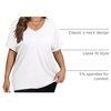 image:imageWIHOLL Womens Oversized Tshirts Summer Tops 2025 Short Sleeve V Neck Shirts Outfits Plus Size ClothesWhite