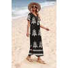 image:imageWIHOLL Womens Summer Short Sleeve Dresses Maxi Dress Vacation Beach Sundresses 2026 with PocketsFloral Black Boho