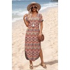 image:imageWIHOLL Womens Summer Short Sleeve Dresses Maxi Dress Vacation Beach Sundresses 2026 with PocketsFloral Boho 1
