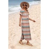 image:imageWIHOLL Womens Summer Short Sleeve Dresses Maxi Dress Vacation Beach Sundresses 2026 with PocketsFloral Boho Striped