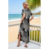 image:imageWIHOLL Womens Summer Short Sleeve Dresses Maxi Dress Vacation Beach Sundresses 2026 with PocketsFloral Coconut Tree