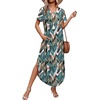 image:imageWIHOLL Womens Summer Short Sleeve Dresses Maxi Dress Vacation Beach Sundresses 2026 with PocketsFloral Frond