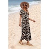 image:imageWIHOLL Womens Summer Short Sleeve Dresses Maxi Dress Vacation Beach Sundresses 2026 with PocketsFloral Leopard