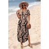 image:imageWIHOLL Womens Summer Short Sleeve Dresses Maxi Dress Vacation Beach Sundresses 2026 with PocketsFloral Ripple