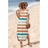 image:imageWIHOLL Womens Summer Short Sleeve Dresses Maxi Dress Vacation Beach Sundresses 2026 with PocketsFloral Striped