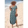 image:imageWIHOLL Womens Summer Short Sleeve Dresses Maxi Dress Vacation Beach Sundresses 2026 with PocketsFloral Viola