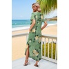 image:imageWIHOLL Womens Summer Short Sleeve Dresses Maxi Dress Vacation Beach Sundresses 2026 with PocketsFloral Yellow Rose