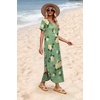 image:imageWIHOLL Womens Summer Short Sleeve Dresses Maxi Dress Vacation Beach Sundresses 2026 with PocketsFloral Yellow Rose