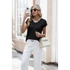 image:imageWIHOLL Womens Summer Tops Cap Sleeve Sweater V Neck Shirts Beach Vacation Clothes Business Casual Fashion Clothing0black