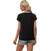 image:imageWIHOLL Womens Summer Tops Cap Sleeve Sweater V Neck Shirts Beach Vacation Clothes Business Casual Fashion Clothing0black