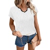 image:imageWIHOLL Womens Summer Tops Cap Sleeve Sweater V Neck Shirts Beach Vacation Clothes Business Casual Fashion Clothing0white