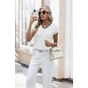image:imageWIHOLL Womens Summer Tops Cap Sleeve Sweater V Neck Shirts Beach Vacation Clothes Business Casual Fashion Clothing0white