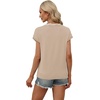 image:imageWIHOLL Womens Summer Tops Cap Sleeve Sweater V Neck Shirts Beach Vacation Clothes Business Casual Fashion Clothing1apricot