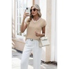 image:imageWIHOLL Womens Summer Tops Cap Sleeve Sweater V Neck Shirts Beach Vacation Clothes Business Casual Fashion Clothing1apricot