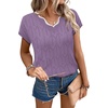 image:imageWIHOLL Womens Summer Tops Cap Sleeve Sweater V Neck Shirts Beach Vacation Clothes Business Casual Fashion Clothing1purple