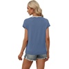 image:imageWIHOLL Womens Summer Tops Cap Sleeve Sweater V Neck Shirts Beach Vacation Clothes Business Casual Fashion ClothingBlue