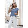image:imageWIHOLL Womens Summer Tops Cap Sleeve Sweater V Neck Shirts Beach Vacation Clothes Business Casual Fashion ClothingBlue
