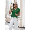 image:imageWIHOLL Womens Summer Tops Cap Sleeve Sweater V Neck Shirts Beach Vacation Clothes Business Casual Fashion ClothingGreen
