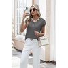 image:imageWIHOLL Womens Summer Tops Cap Sleeve Sweater V Neck Shirts Beach Vacation Clothes Business Casual Fashion ClothingGrey