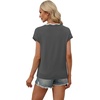 image:imageWIHOLL Womens Summer Tops Cap Sleeve Sweater V Neck Shirts Beach Vacation Clothes Business Casual Fashion ClothingGrey