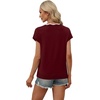 image:imageWIHOLL Womens Summer Tops Cap Sleeve Sweater V Neck Shirts Beach Vacation Clothes Business Casual Fashion ClothingRed Wine