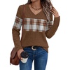 image:imageWIHOLL Womens Sweaters Trendy Tops Long Sleeve Shirts Fall Outfits FashionPlaid Brown