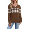 image:imageWIHOLL Womens Sweaters Trendy Tops Long Sleeve Shirts Fall Outfits FashionPlaid Brown