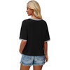 image:imageWIHOLL Womens T Shirts Loose Fit Short Half Sleeve Crew Neck Oversized Tshirts Color Block Summer Tops Fashion 2026Black