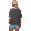 image:imageWIHOLL Womens T Shirts Loose Fit Short Half Sleeve Crew Neck Oversized Tshirts Color Block Summer Tops Fashion 2026Dark Grey