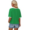 image:imageWIHOLL Womens T Shirts Loose Fit Short Half Sleeve Crew Neck Oversized Tshirts Color Block Summer Tops Fashion 2026Green