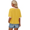 image:imageWIHOLL Womens T Shirts Loose Fit Short Half Sleeve Crew Neck Oversized Tshirts Color Block Summer Tops Fashion 2026Lemon Yellow