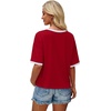 image:imageWIHOLL Womens T Shirts Loose Fit Short Half Sleeve Crew Neck Oversized Tshirts Color Block Summer Tops Fashion 2026Red