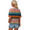 image:imageWIHOLL Womens T Shirts Loose Fit Short Half Sleeve Crew Neck Oversized Tshirts Color Block Summer Tops Fashion 2026Striped Brown
