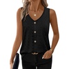 image:imageWIHOLL Womens Tank Tops Loose Casual Summer Tops Eyelet V Neck Basic Sleeveless Shirts Trendy 2026Black