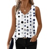 image:imageWIHOLL Womens Tank Tops Loose Casual Summer Tops Eyelet V Neck Basic Sleeveless Shirts Trendy 2026Black Circular Print