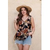 image:imageWIHOLL Womens Tank Tops Loose Casual Summer Tops Eyelet V Neck Basic Sleeveless Shirts Trendy 2026Khaki Flower