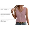 image:imageWIHOLL Womens Tank Tops Loose Casual Summer Tops Eyelet V Neck Basic Sleeveless Shirts Trendy 2026Pink