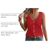 image:imageWIHOLL Womens Tank Tops Loose Casual Summer Tops Eyelet V Neck Basic Sleeveless Shirts Trendy 2026Red