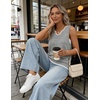 image:imageWIHOLL Womens V Neck Lightweight Sweaters Vest Dressy Casual Trendy Tank Tops AllSeason Cozy OutfitsGrey