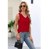 image:imageWIHOLL Womens V Neck Lightweight Sweaters Vest Dressy Casual Trendy Tank Tops AllSeason Cozy OutfitsRed