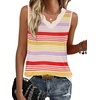 image:imageWIHOLL Womens V Neck Lightweight Sweaters Vest Dressy Casual Trendy Tank Tops AllSeason Cozy OutfitsZrainbow Striped