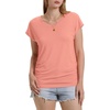 image:imageWIHOLL Womens V Neck Ruched Cap Sleeve T ShirtCoral