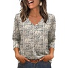 image:imageWIHOLL 34 Length Sleeve Womens Tops Dressy Casual Blouses V Neck Shirts Summer Clothes Early Fall Fashion OutfitsBlack Dots