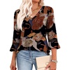image:imageWIHOLL Womens Blouses Dressy Casual 34 Length Sleeve Tops Lace Trendy 2026 Spring Summer V Neck Shirts Vacation OutfitsFloral Print