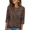 image:imageWIHOLL Womens Blouses Dressy Casual 34 Length Sleeve Tops Spring Summer Shirts Business Casual Outfits VacationPattern Leopard